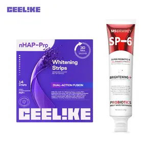 CEELIKE Purple Whitening Strips  14 Strips (7 Sessions) + Probiotic Toothpaste Bundle , Gentle Brightening & Enamel-Friendly , Nano-Hydroxyapatite ,Fresh Breath Daily Oral Care Set