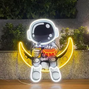 Astronaut Neon Signs, Handmade Artwork, Moonlight, Personalized Astronaut, Bedroom Decor, Birthday Party Decor, Gifts for Men and Kids, USB Powered, Multi Gear