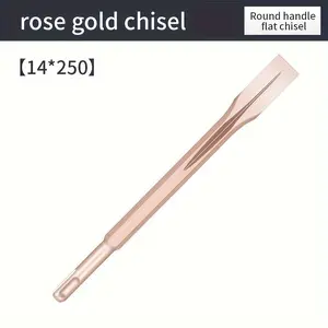 Newshark Rose Gold Chisel, Durable Steel Alloy, Compatible with Various Sledgehammers, Ideal for Concrete Removal, 1pc Round Handle