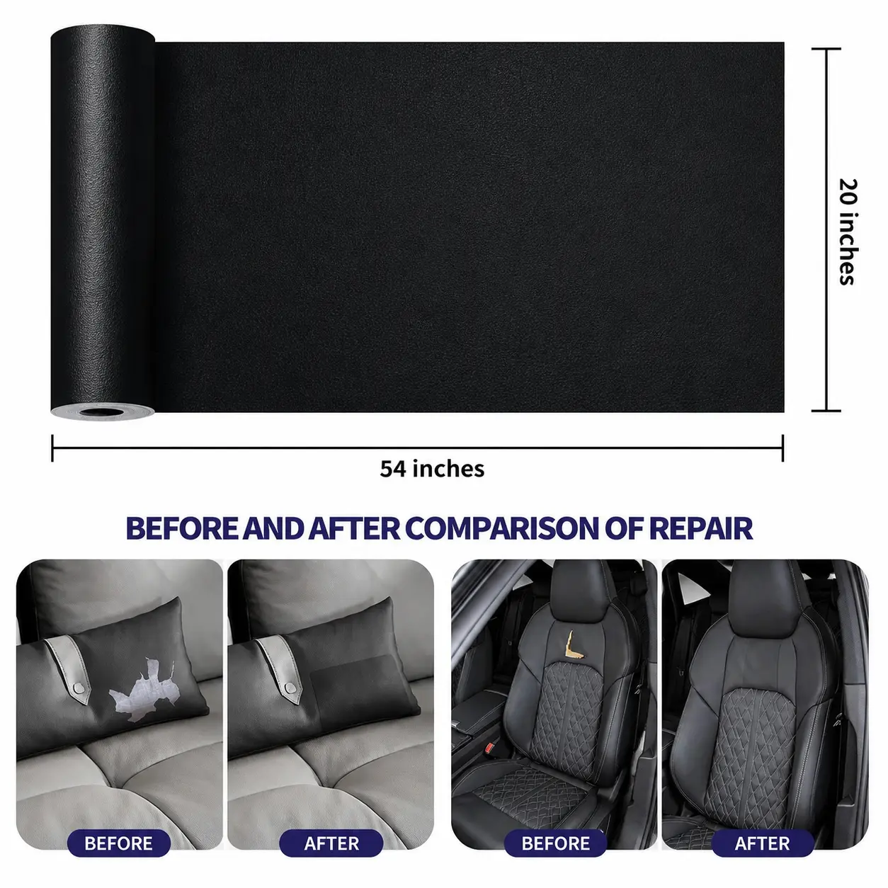 20x54 in(50X137cm) Self Adhesive Fix Patch Sticker Household Sofa PU Leather Repair Sticker Subsidies Furniture Refurbish Fabric Self DIY Patches