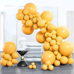 PartyWoo Mustard Yellow Balloons 100pcs Different Sizes of 18 12 10 5 Inch Yellow Fall Balloon Arch Kit for Birthday Engagement Baby Shower Bee Sunflower Little Cutie Party Decorations Yellow-Y10