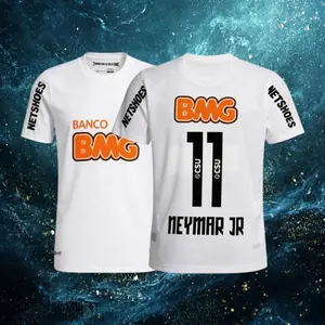 12 13 Home White 11# Neymar JR Short Sleeve Retro Soccer Jersey Fans Version