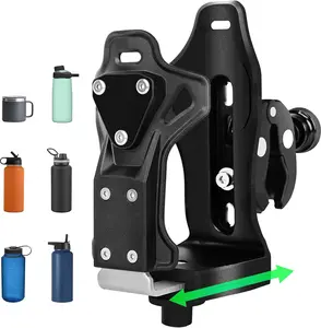 Upgraded Motorcycle ATV Cup Holder Anti Theft, Extra Large Bike Water Bottle Holder 1.95 – 3.6 inch Universal Size, Drink Holder Handlebar with Metal Clamp for Scooter Boat Stroller Wheelchair