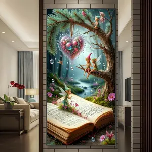 Fairy & Book Pattern DIY Diamond Arts Colorful Painting Kit without Frame, DIY 5D Diamond Arts Colorful Painting for Bedroom Home Wall Decor