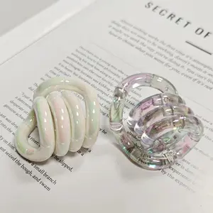 Stress Relief Toy Electroplated Twist Rainbow Milk White Toy for Focus Anxiety Addiction Quitting, Metal Finger Fidget Toy