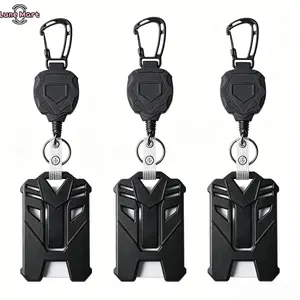 Retractable Heavy Duty Badge Reel Stylish ABS & PC Holder with 31.5" Reel for Students & Workers Office Supplies Carabiner Anti-Rust Wire
