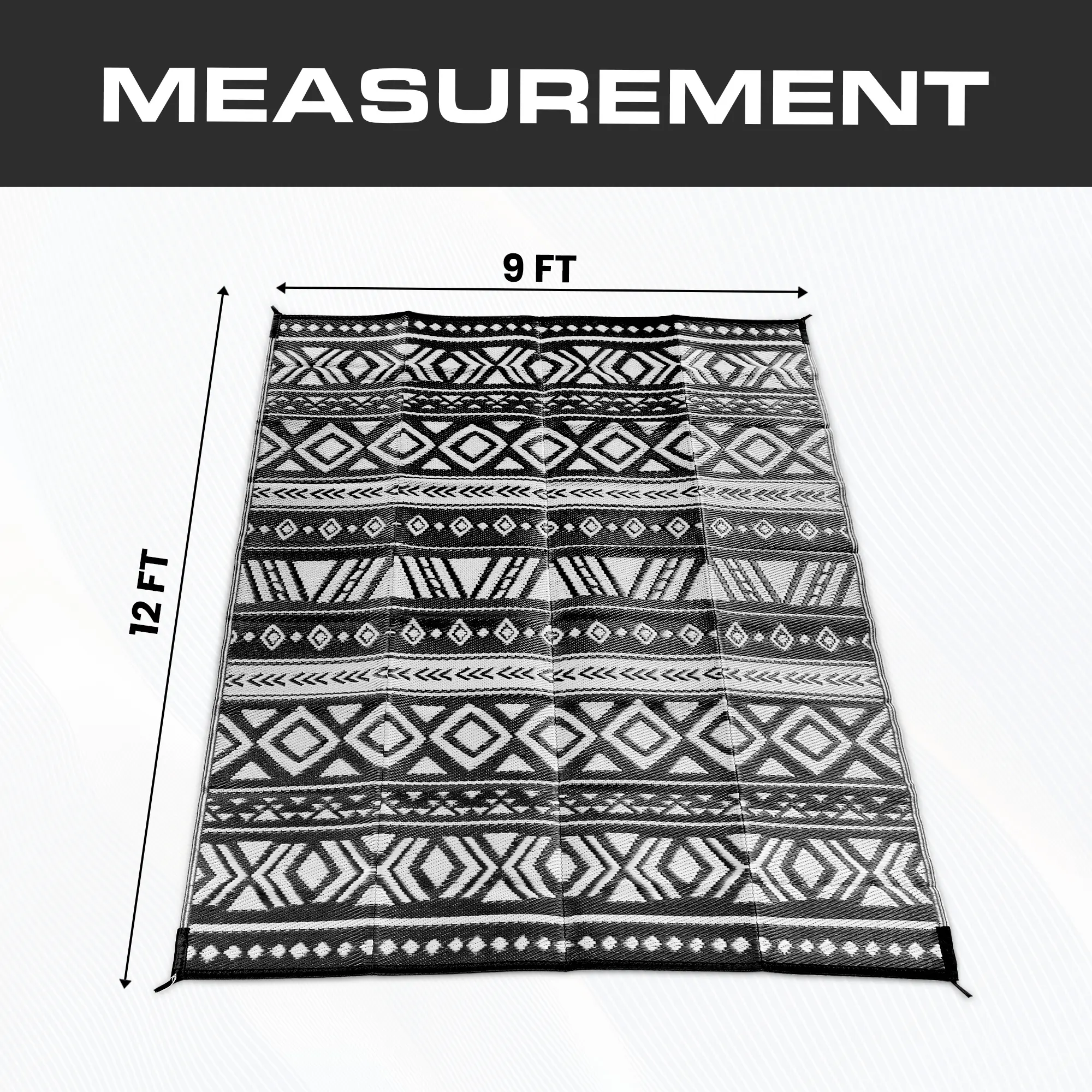 Black & White 9 x 12 feet