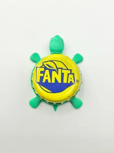 Fanta Pineapple Soda - Bottle Cap Magnet Turtle