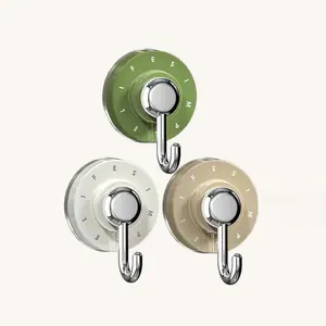 3Pack  vacuum suction cup hooks, suitable for heavy-duty rotating suction cups in showers, bathrooms, kitchens, and glass windows. Suitable for smooth surfaces with no punching and reusable wall hooks stainless steel