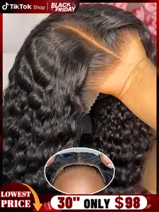 Deep Curly 7X5 Glueless Wig Human Hair Deep Wave 13X6 Hd Lace Closure Wigs 180 Density Deep Wave Wear To Go Brazilian Human Hair Wigs For Black Women TikTokShopBlackFriday