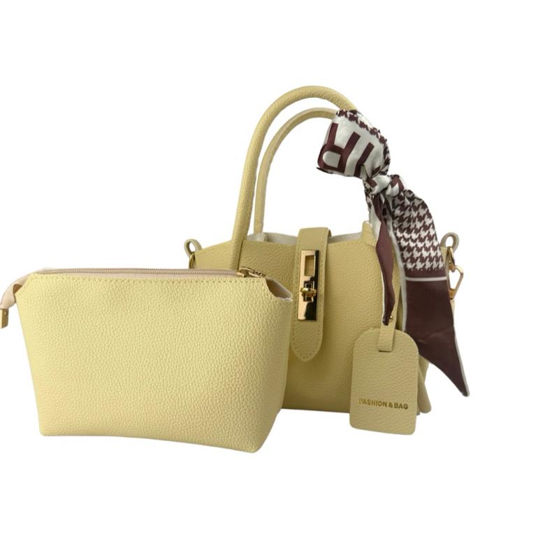 Women’s Twilly Scarf Decor - Fashionable Small-size Crossbody Bag with Adjustable Strap, Simple Lychee Pattern, Trendy Daily Wear Commuter Bag, Adorable Purse for Spring& Summer