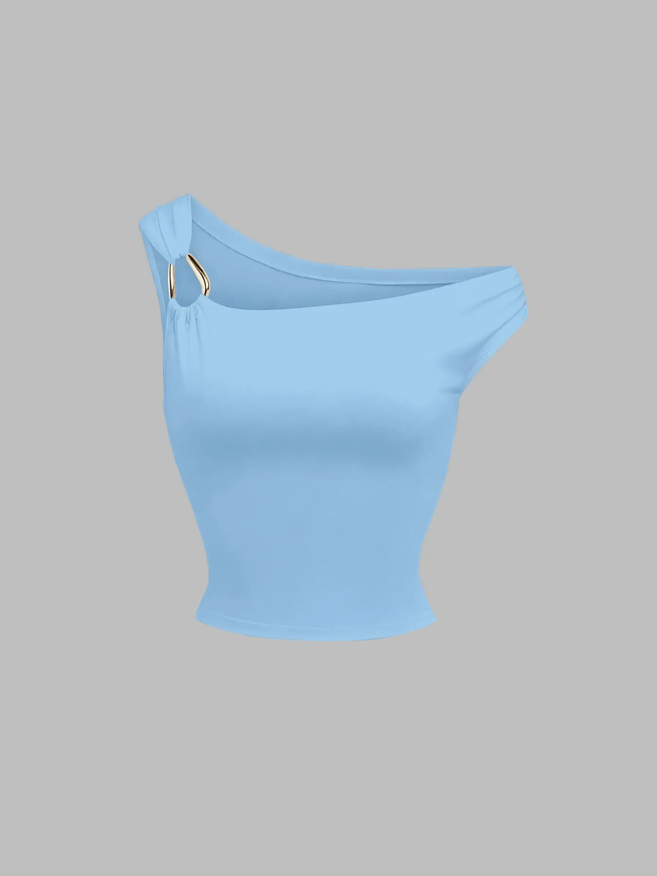 Women's Asymmetrical Neckline Tight-Fitting Top, Fashionable Multi-Style Sleeve Design, Casual Daily Wear, Stylish Women's Clothing, Womenswear