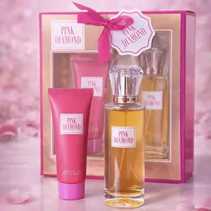 Gift set Ladies EDP 3.4oz PINK DIAMOND, Top Note ORANGE/LILY/ALDEHYDE, one perfume& one body lotion Fragrance Beauty Set Women