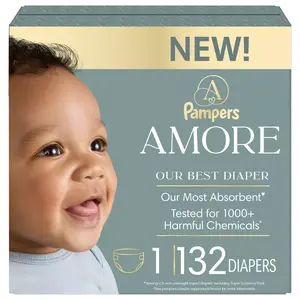 Amore by Pampers Diapers Large Pack - Size 1 - 132ct Amore by Pampers Diapers Large Pack - Size 1 - 132ct