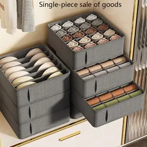 Drawer Type Underwear Storage Box, 1/3 Counts Multi-grid Underwear Storage Box with Handle, Multifunction Storage Box for Bra Socks, Home Organizer
