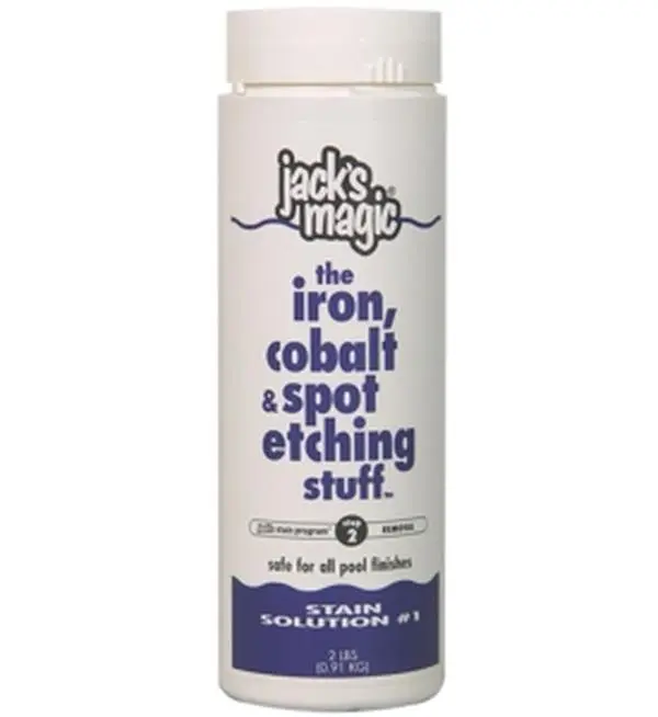 Jacks Magic JMIRON2 Pool Iron & Cobalt Spot Etching Stain Cleaner - 2 lbs, Jack's Magic Products for Pool Maintenance, Removes Stains Easily & Effective Within 48 Hours