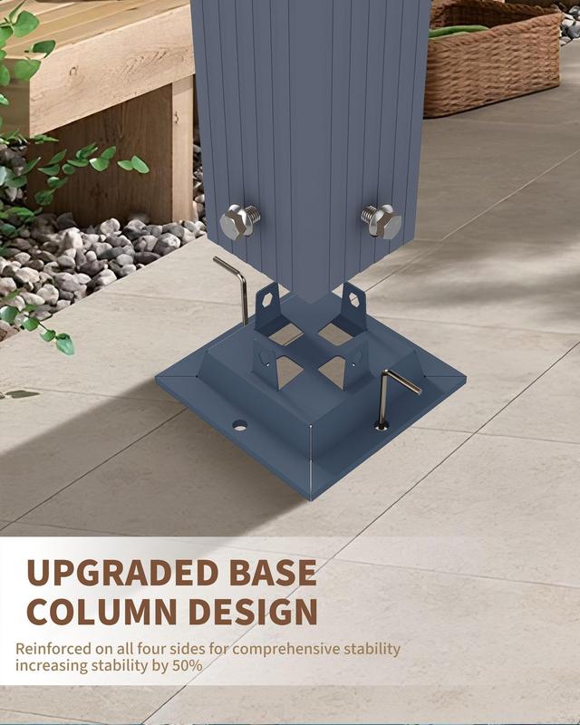 GARVEE 10x13 Ft Aluminum Pergola with Retractable Canopy Metal Gazebo for Modern Backyard Deck Porch Grape Trellis(Khaki)