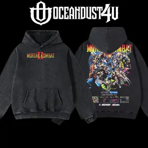 OceanDust4U Video Games 'Mortal Kombat II' Hoodie 100% Premium Cotton Oversized Fit Pre-Washed Unisex Classic Top American Made Comfortable