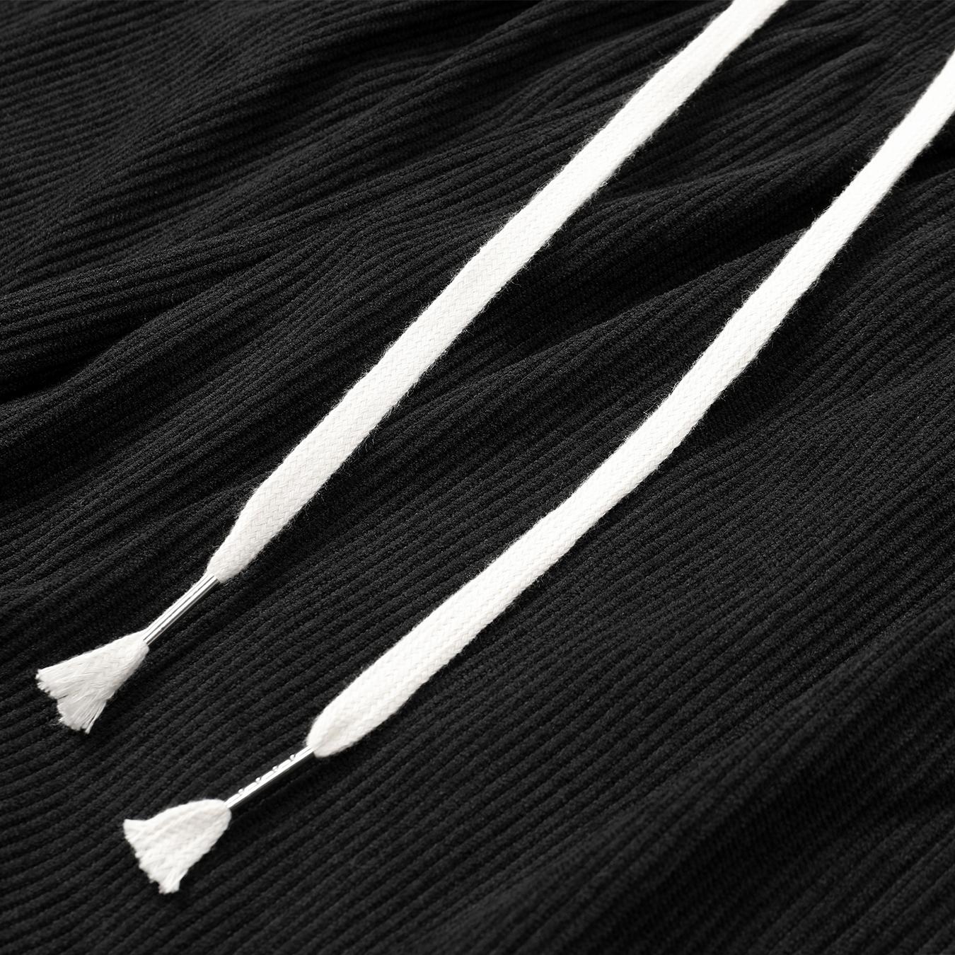 Men’s corduroy drawstring pants, casual straight-leg corduroy trousers with elastic waist, soft breathable loungewear for everyday wear and home