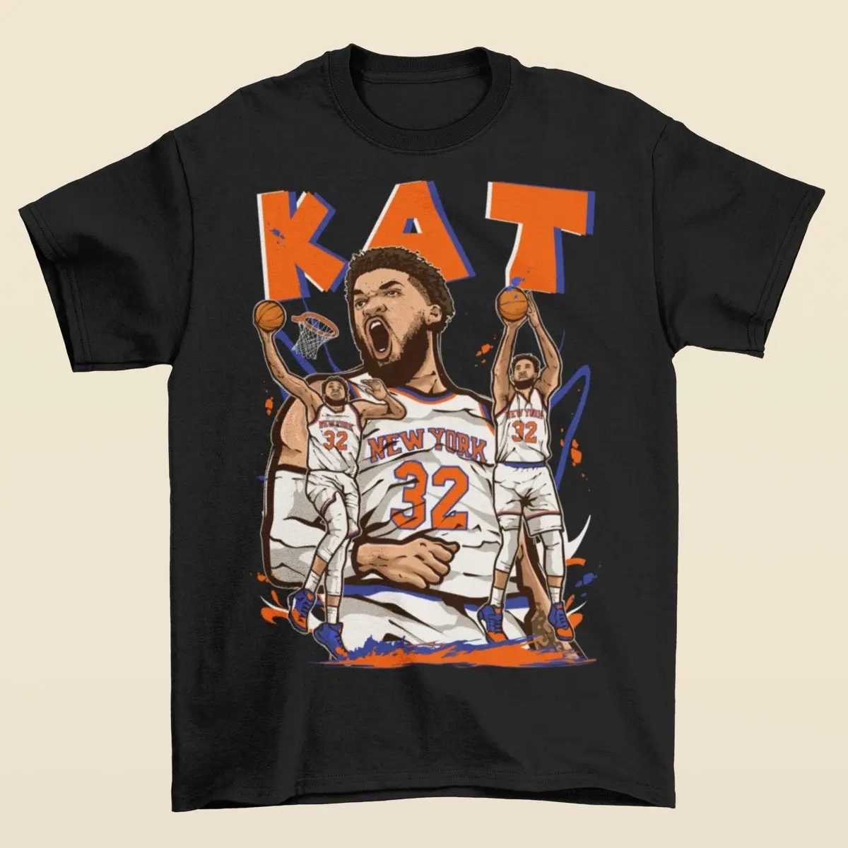 Karl-Anthony Towns KAT Cartoon Style New York Basketball T-Shirt