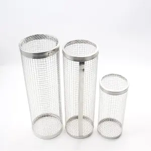 3pcs New Stainless Steel Barbecue Cooking Grill Baskets for Outdoor Grill - Grill Grate - Outdoor Round BBQ Stainless Steel Grill Basket Campfire Grill Grid - Camping Picnic Cookware