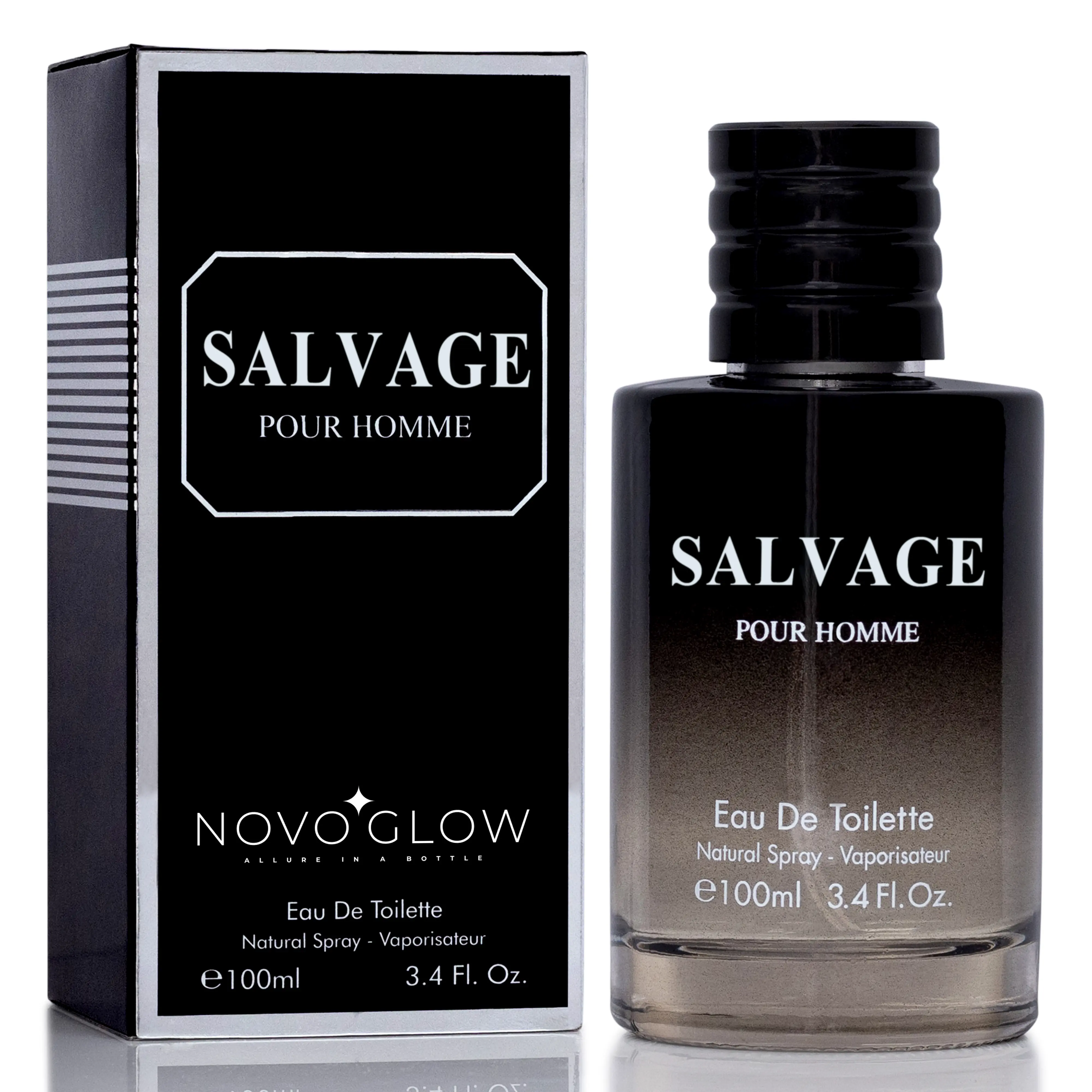 NOVOGLOW Salvage Pour Homme Eau De Parfum Cologne - Men's Single Item Fragrance, Bold Aromatic Woody Scent, Bergamot/Vanilla/Amberwood Notes, Vegan, 100ml/15ml Size Options, Mini Toiletries For Purse, Aromatic Cologne, Scented Fragrance Cologne