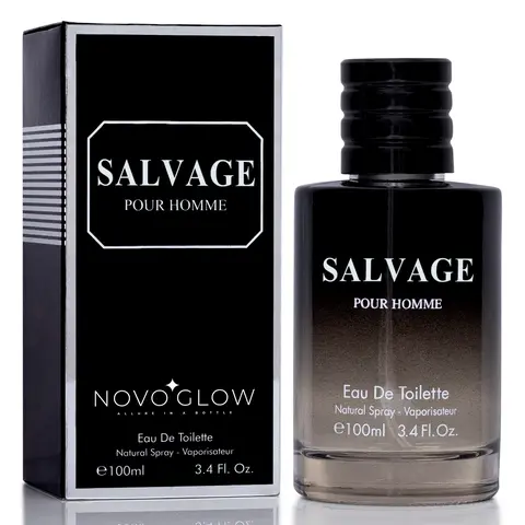 NOVOGLOW Salvage Pour Homme Eau De Parfum - Men's Woody Amber Cologne, Youth-Focused Aromatic Scented Fragrance, Bold Refined Warm Finish, Bergamot/Vanilla/Amberwood, Vegan Cruelty-Free, 3-3.9 fl oz/15ml Sizes, Mini Toiletries for Purse, Everyday Wear