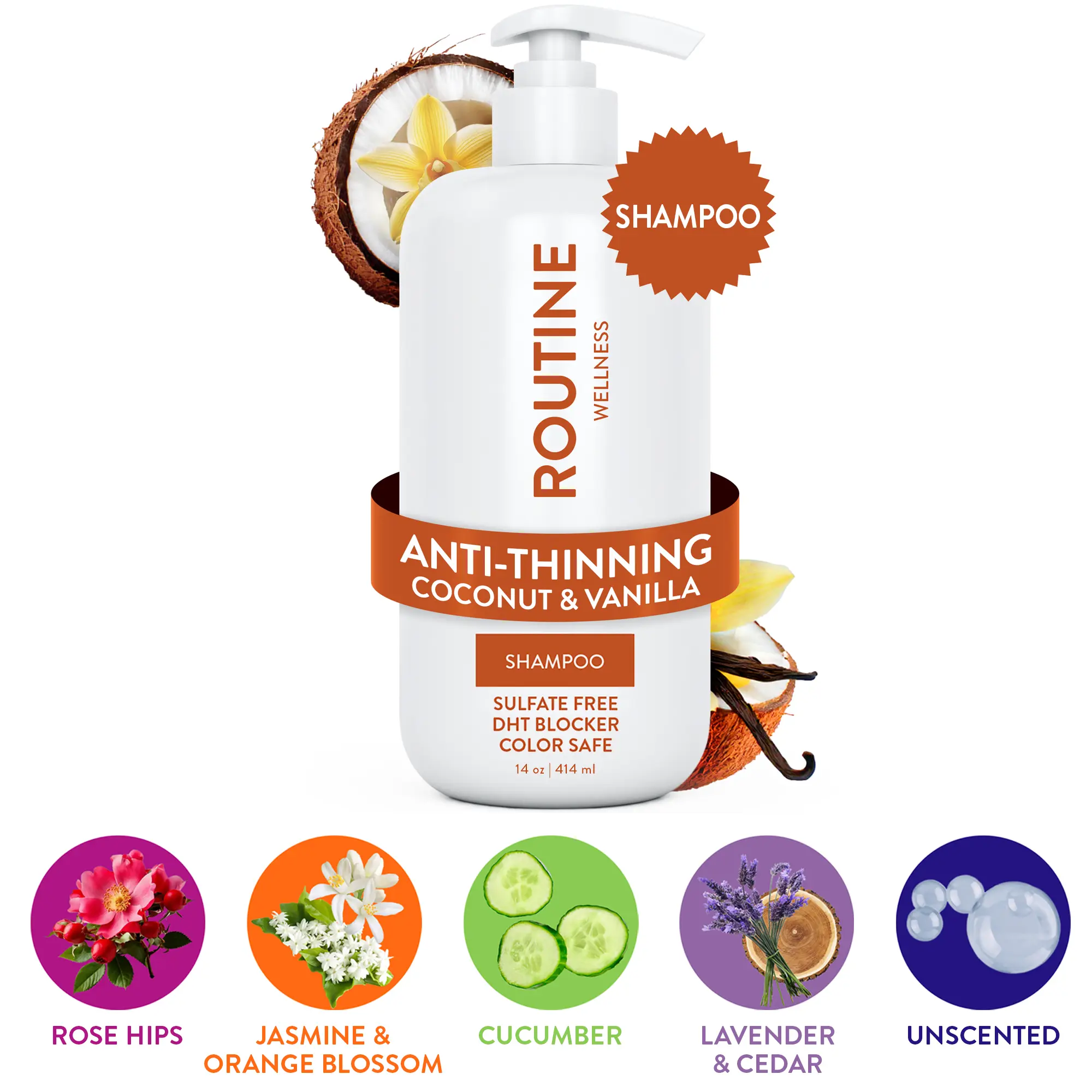 Routine Wellness Coconut & Vanilla Shampoo 14oz - Vegan & Hydrating ...