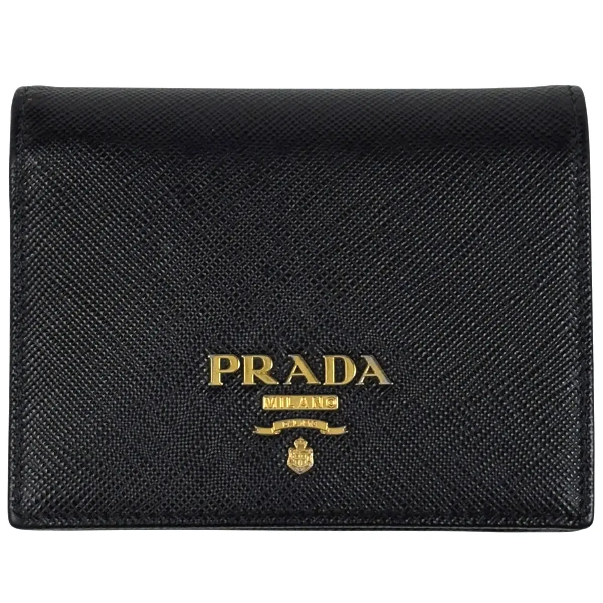 Pre-owned Leather Small leather goods Prada Logo Bifold Wallet (JP)