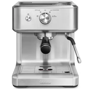 Gevi EzBru 1000 Espresso Machine – Professional Cappuccino Maker with Intuitive Dial, Milk Frother & Adjustable Shot Temperature, Stainless Steel