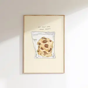 Hot Girls Love Sweet Treats Cookies Wall Print – Sweet Dessert Art, Food Lover Poster, Sweet Tooth Gift Idea, Unframe
