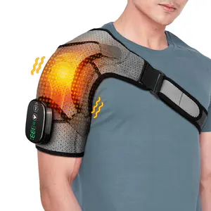 Fitease Cordless Shoulder Heating Pad for Men Women, Heated Shoulder Wrap with 3 Vibration and Heat Settings for Rotator Cuff Relief