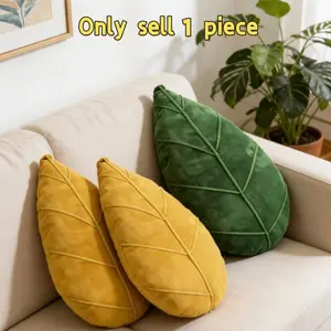 1 Leaf Shaped Pillow - Retro Style Soft Filled Pad, High Quality Stitching, Hand Wash Only, Yellow Leaf Design, For Sofa and Bedroom Decor, Comfortable Home Decor, For Living Rooms, Apartments, Fantasy Themes, No Electricity Required, Decorative Pillows