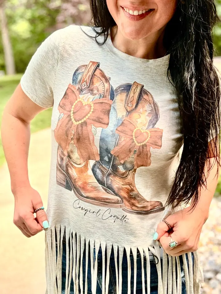 Boots & Bling Fringe Tee