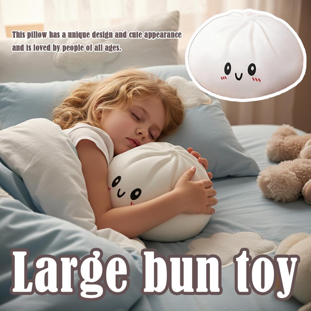 Large Dumpling Squishy Plush Toy Soft PET Stuffed Hug Pillow Adorable Steamer Design Home Decoration Stress Relief Toy for Kids