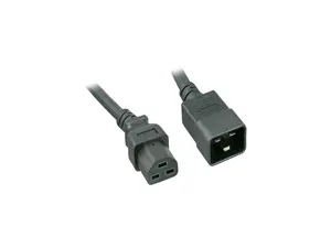 Nippon Labs 12 AWG C20 to C21 Universal Jumper Power Cord, SJT, 20A, 250V, 4 ft. IEC-60320-C20 to IEC-60320-C21 Black Power Cable