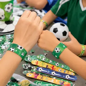 12PCS Soccer Snap Bracelets Party Favors, Soccer Theme Party Supplies, Game Day Accessories,  Football Celebration Decorations，Classroom Rewards, Carnival Prizes