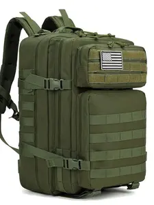 Men's Military Tactical Backpack, 45L Three-Day Assault Pack, Molle System Large Capacity Shoulder Bag, Durable Multi-Functional Design