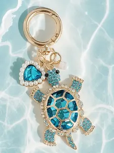 Sea Turtle Keychain Heart Shaped Faux Pearl Decor, Perfect for Graduation & Back-To-School, Ideal Gift for Birthdays, Stylish Accessory Keychain For Bags