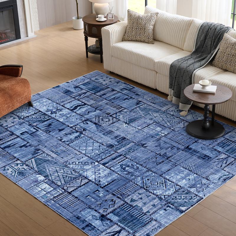 VIPfree Retro Bohemian Area Rugs 2*3FT, Non-Slip Foldable Washable Rugs for Living Room, Entryway, Bedroom, Kitchen and Corridor, Non Shedding
