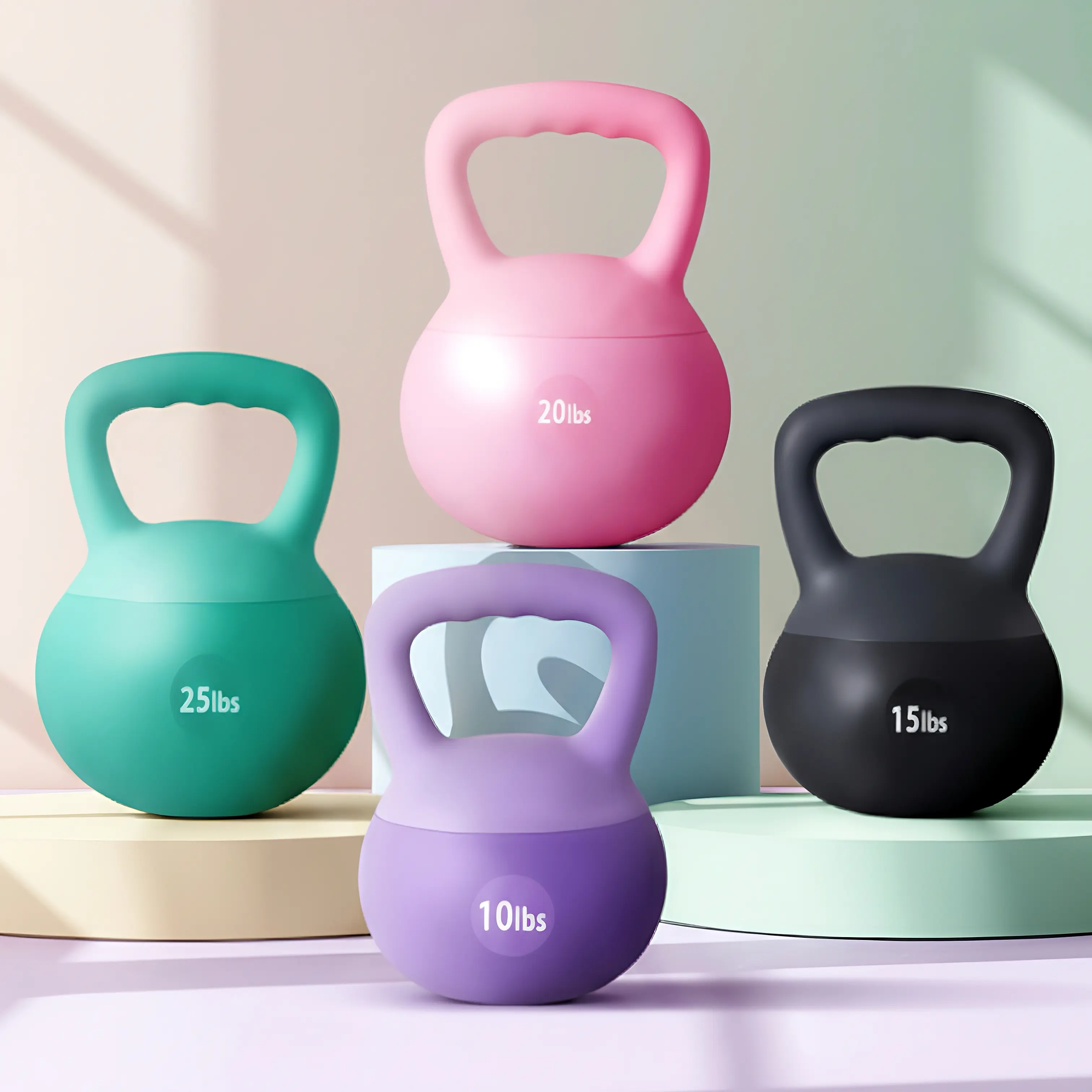 DlandHome Soft Kettlebells Iron Sand Filled + Shock-Proof Wide- Grip for Home Workouts