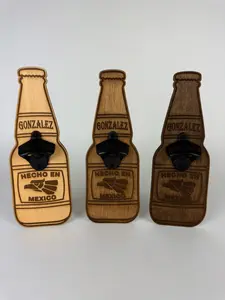 Custom Bottle-Shaped Wall Bottle Opener – “Hecho en México” with Personalized Name
