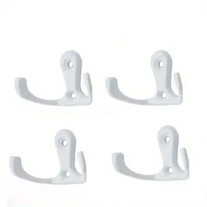 4 Pack Heavy Duty Wall Hooks | Space Saving Coat Hanger for Jackets Hats Bags | Perfect for Entryway Bedroom & Closet Organization | Sturdy Multipurpose Organizer for Families & Renters