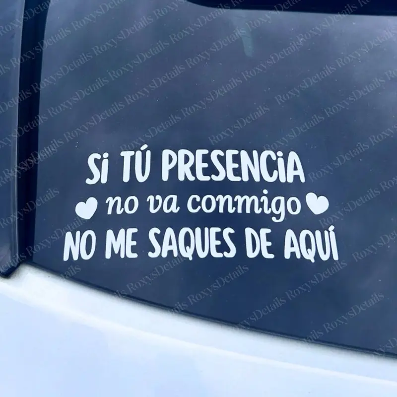Christian Si Tu Presencia Car Sticker - "No Va Conmigo", "No Me Saques De Aquí" Decal for DIY Scrapbooking & Stamping Hobbies, Stickers