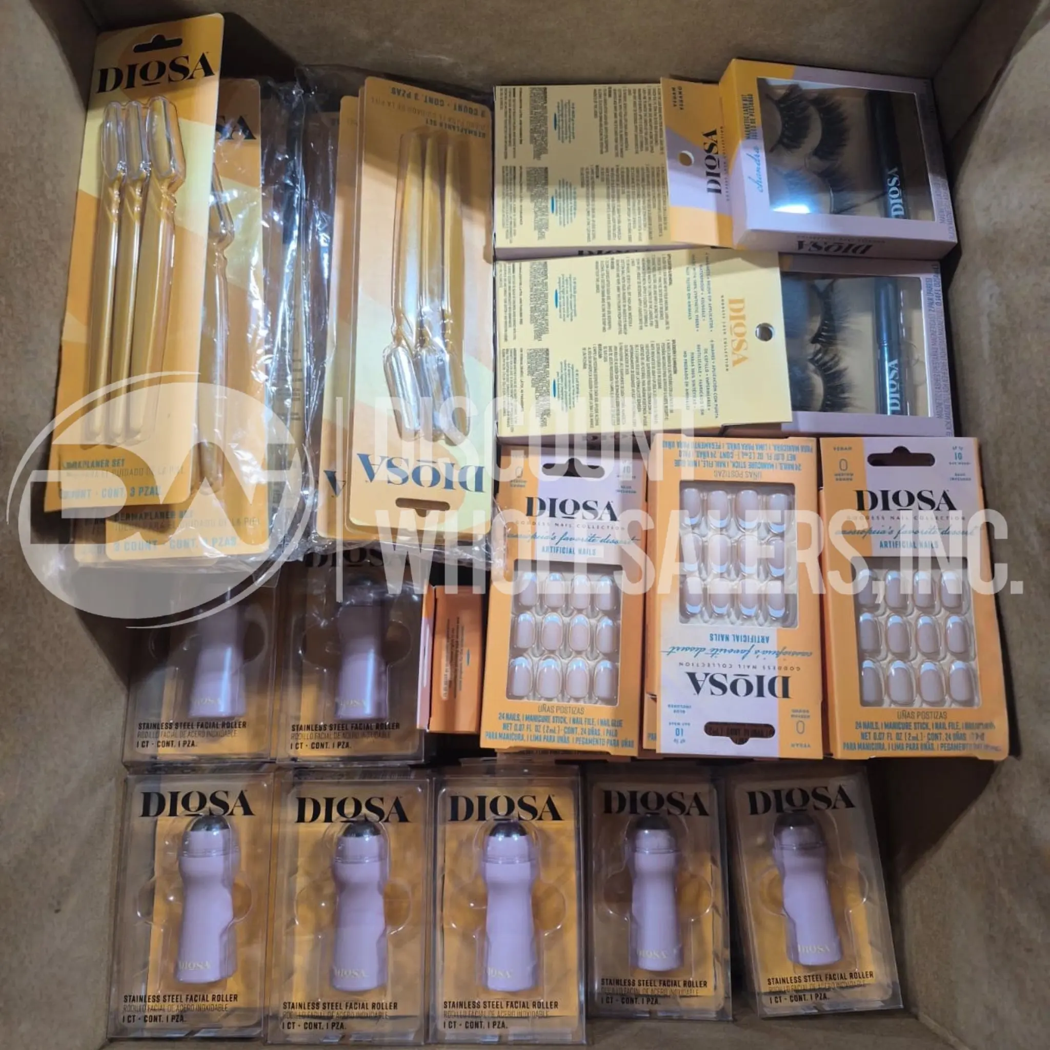 Diosa Dermaplaner Set, Magnetic Lash Kit, Goddess Nails Collection, Stainless Steel Facial Roller Mix (235 Pcs Lot)