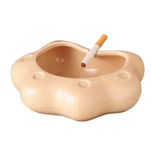 Cute Ins Cat Paw Ashtray Creative Personality Home Anti-Fly Ash Light Luxury Living Room Home Cream Style Decoration Lighter