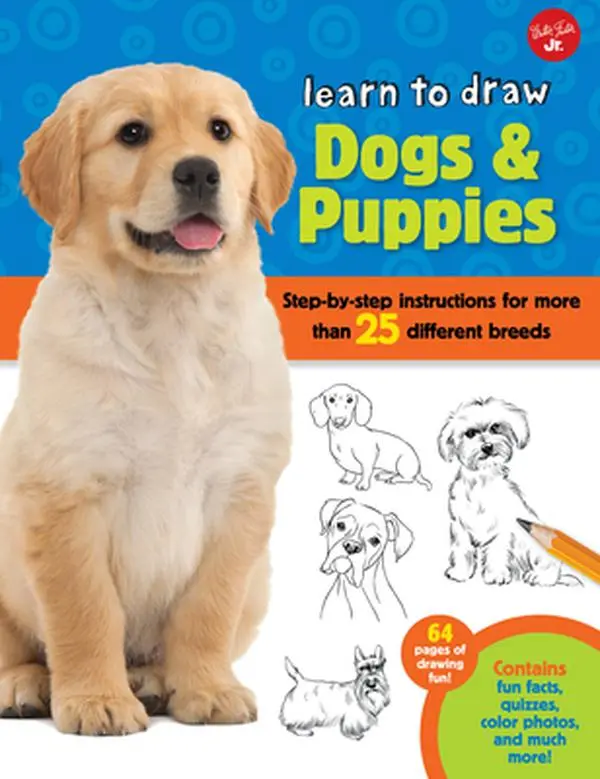 USED Book - Learn to Draw Dogs & Puppies: Step-By-Step Instructions for More Than 25 Different Breeds by Cuddy, Robbin (Paperback) - english