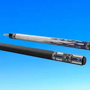 EVO FREEDOM POOL CUE - AZURE FLAME - BLACK LEATHER WRAP