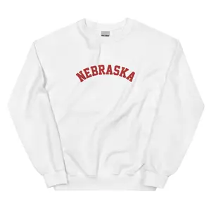 Classic Nebraska College Sweater | Embroidered Lettering