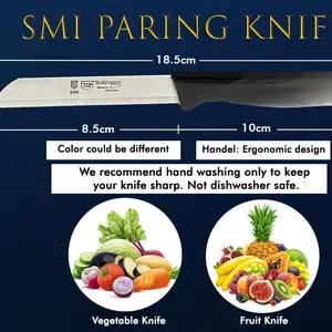 SMI 6 Pcs Paring Knife Set Serrated Solingen Germany Vegetable Knife Fruit Kitchen Knife Flexible Multi Color